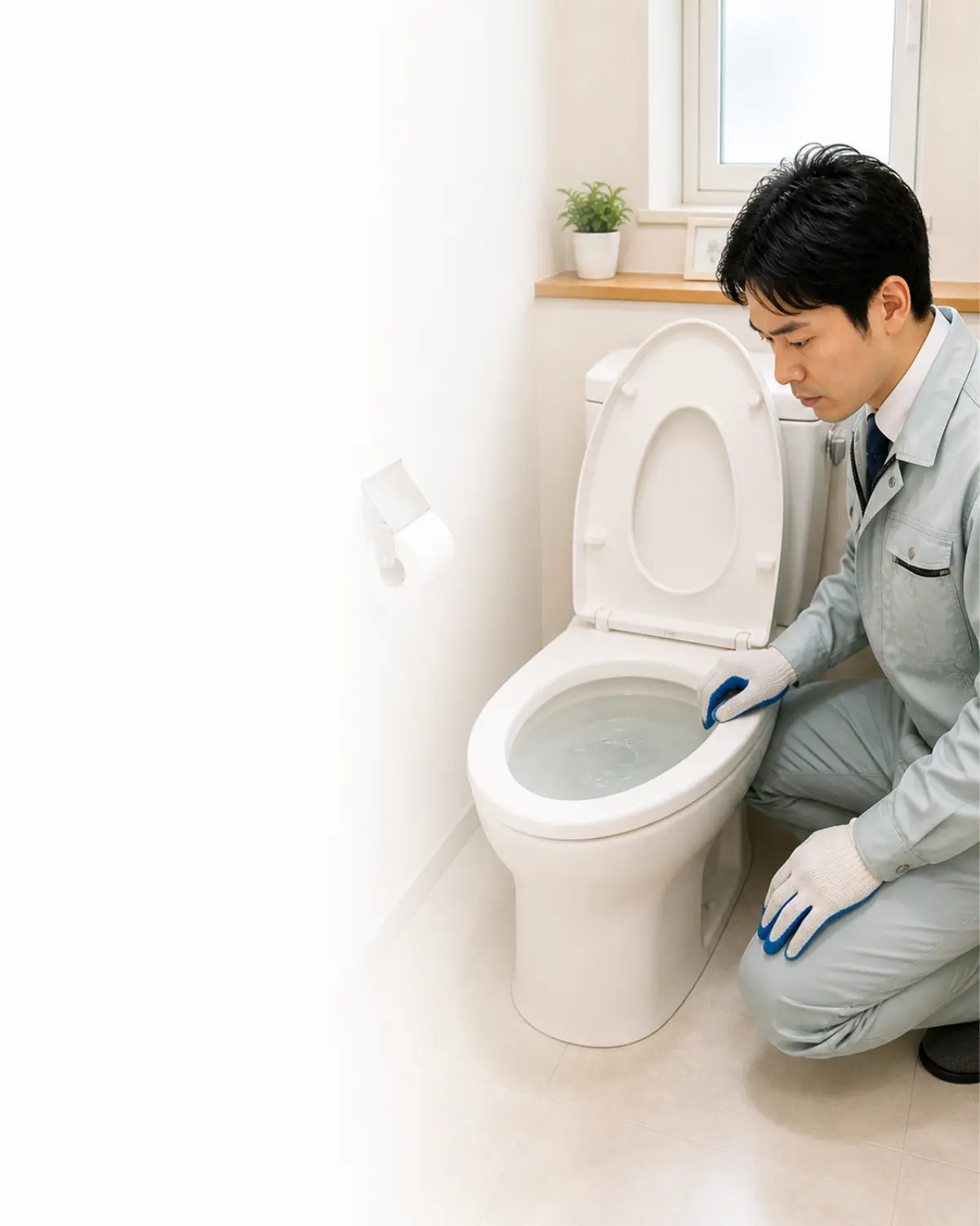 トイレの詰まりを確認するイメージ