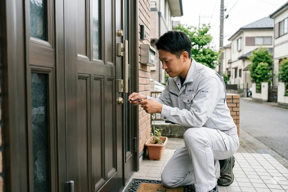福岡市で玄関鍵の開錠対応を行いました