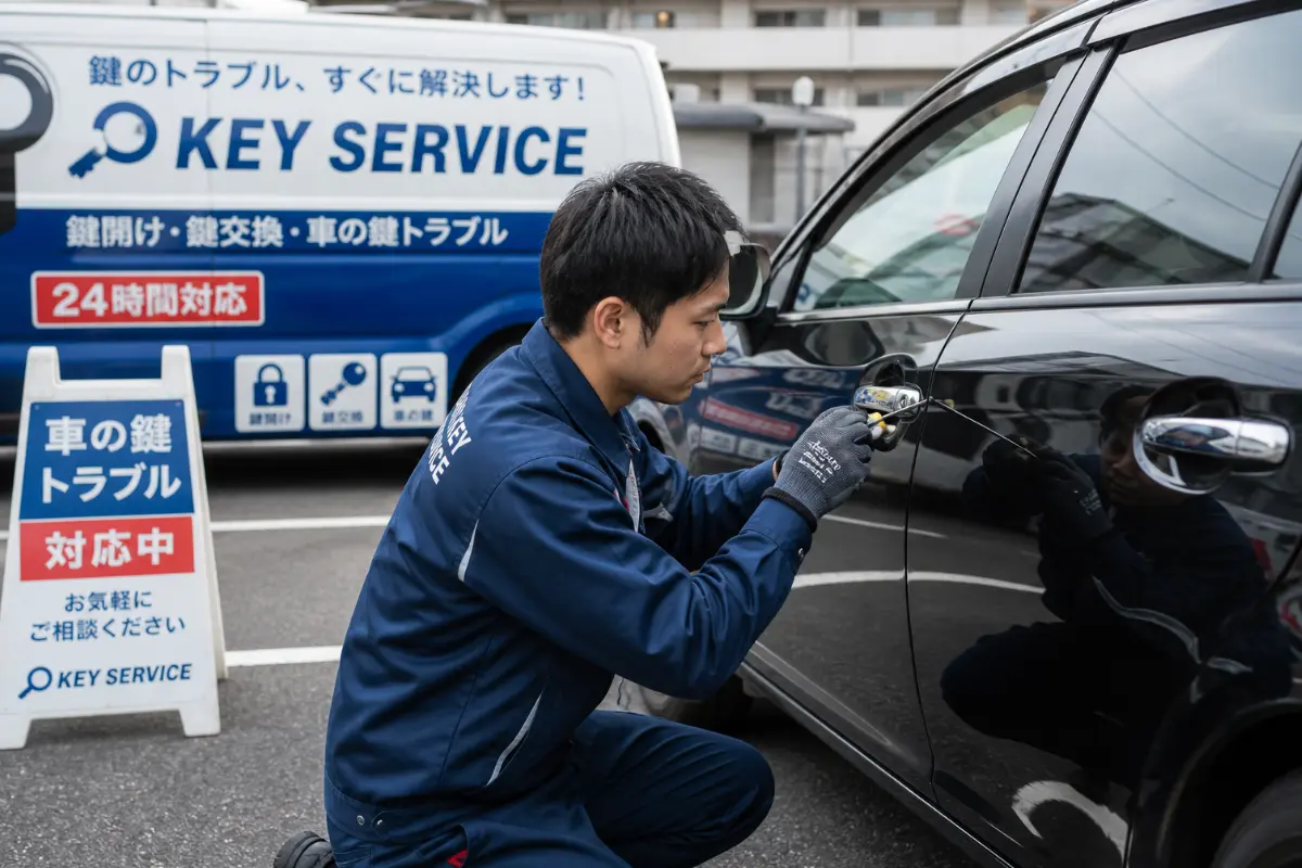 車のインロックトラブルのイメージ