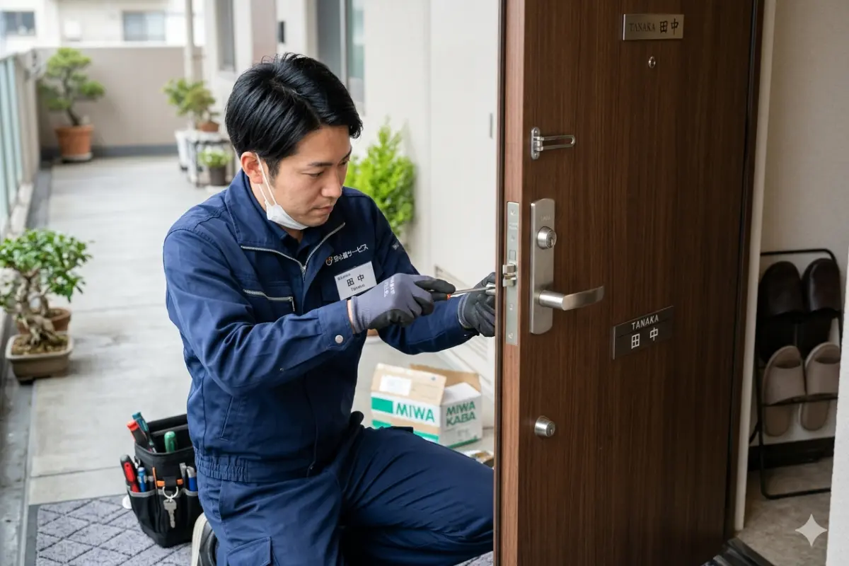 鍵交換や防犯対策の作業イメージ