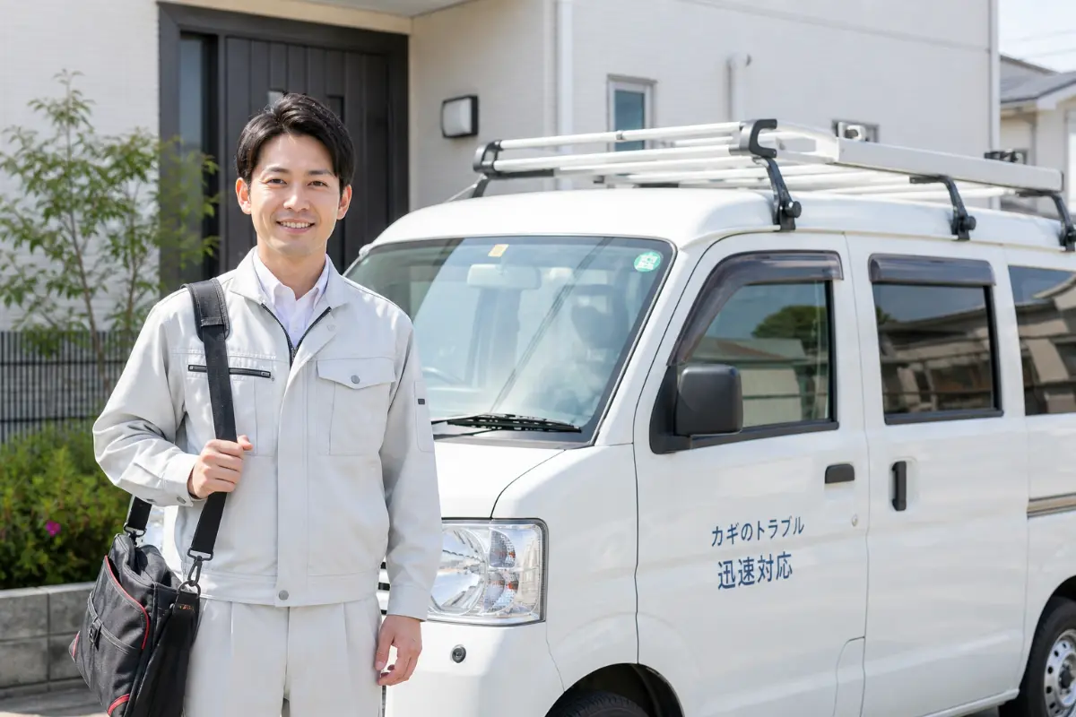 金庫対応スタッフが現場へ到着するイメージ