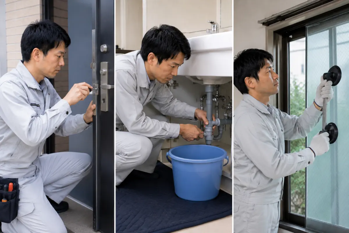 生活トラブルに対応する作業スタッフ